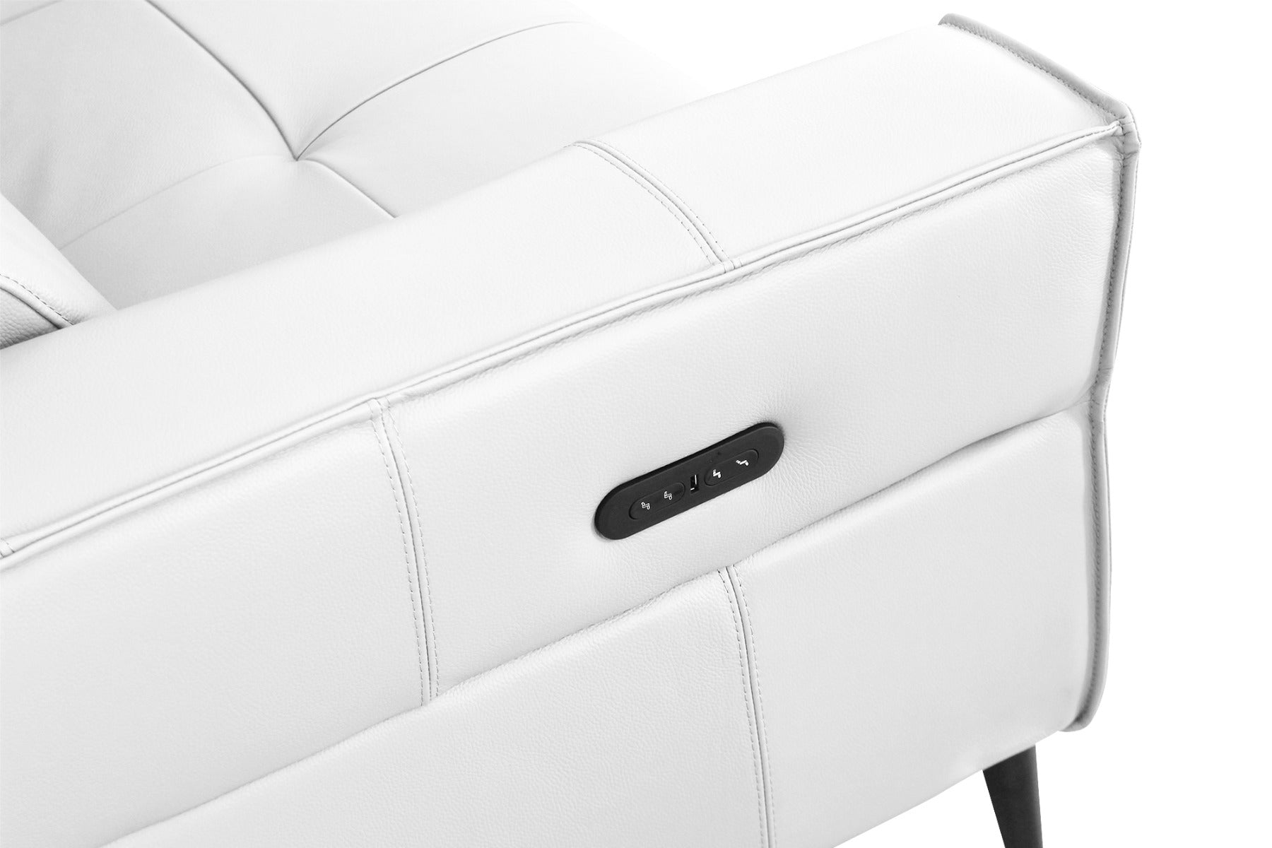Divani Casa Nella - Modern White Leather Armchair w/ Electric Recliner