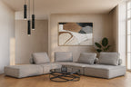 Nolden - Modern Modular Grey Fabric Armless Seat