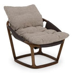 Newman - Modern Beige Fabric + Dark Brown Faux Leather + Ash Accent Chair