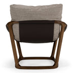 Newman - Modern Beige Fabric + Dark Brown Faux Leather + Ash Accent Chair