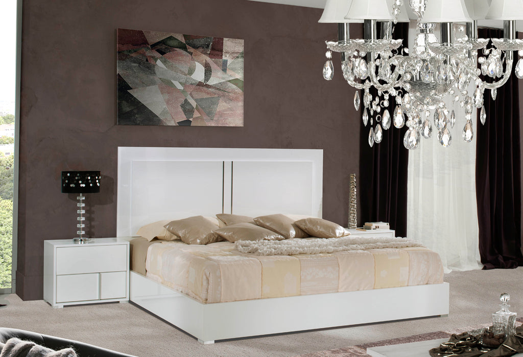 "Full Size" Nicla Italian Modern White Bed