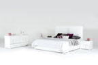 "Full Size" Nicla Italian Modern White Bed
