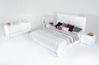 "Full Size" Nicla Italian Modern White Bed