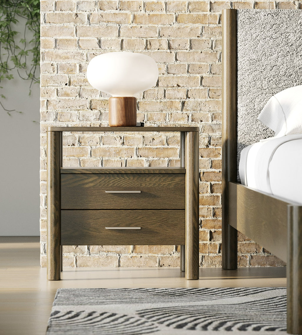 Carolina - Modern Grey Fabric + Wenge Bedroom Set - Modern Grey Fabric + Wenge Bedroom Set