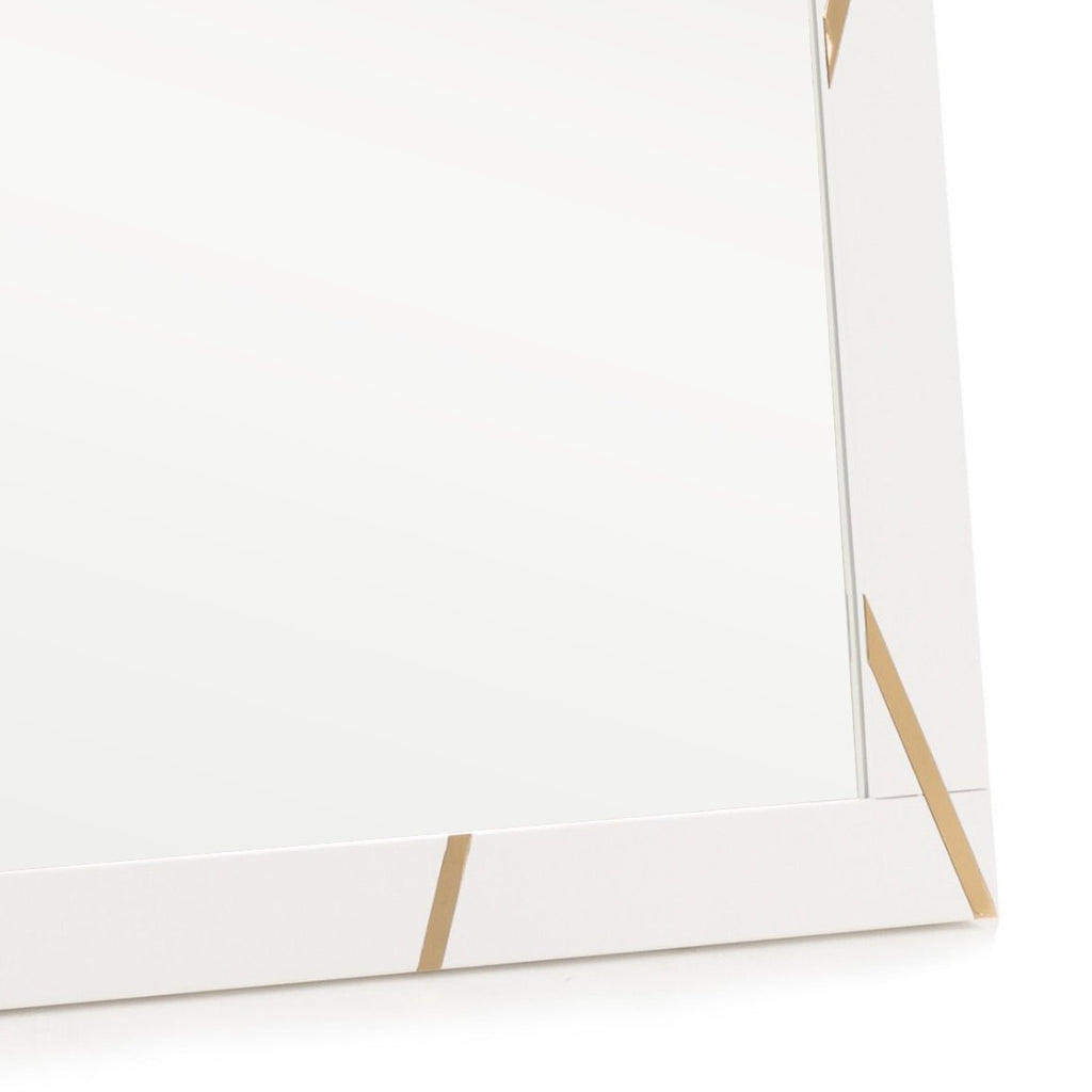 Nixa - Modern White & Gold Mirror - Modern White & Gold Mirror