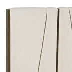 Nixa - Modern Beige Velvet + Brushed Bronze Bed - Modern Beige Velvet + Brushed Bronze Bed