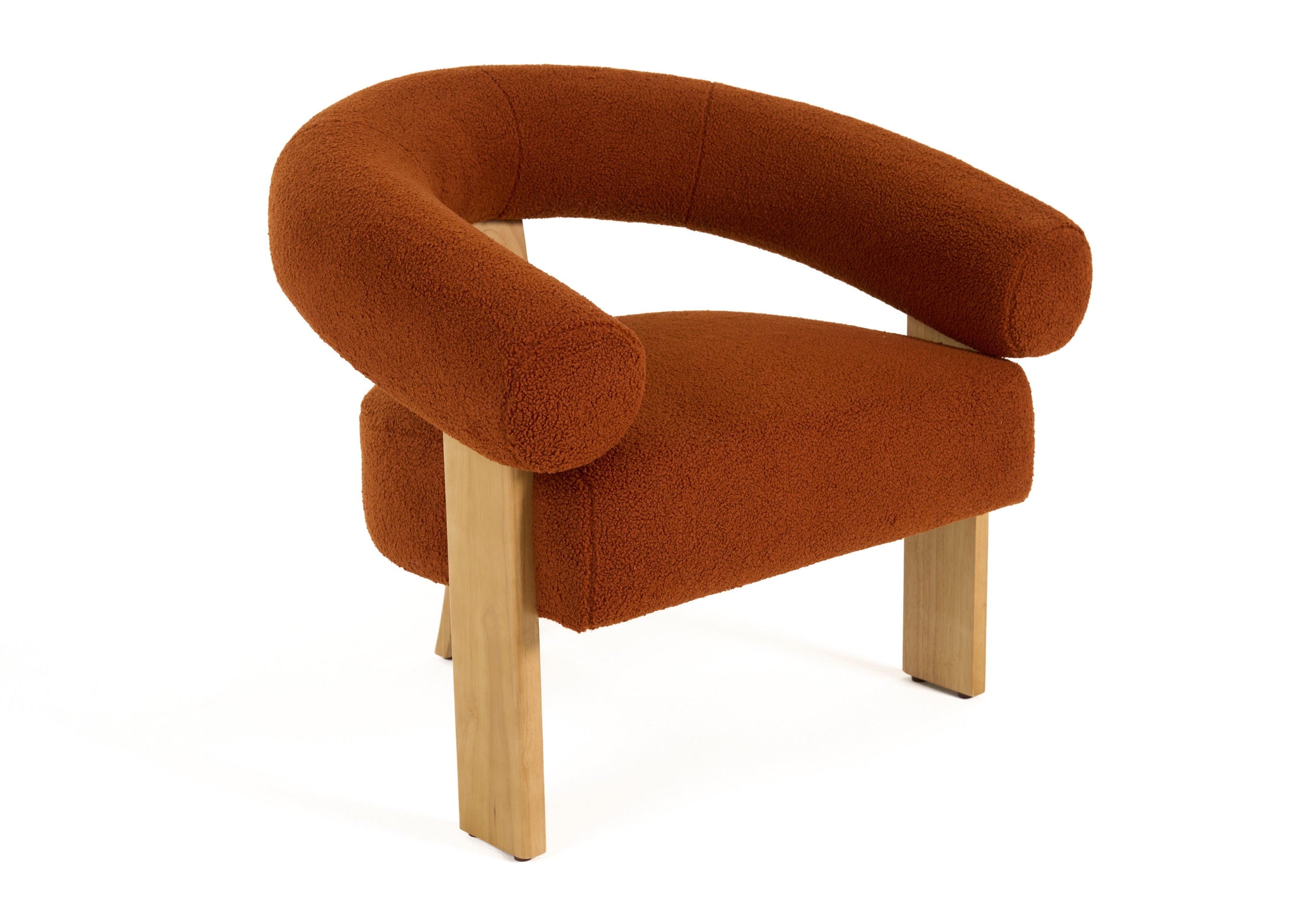Modrest Nocona - Modern Rust Fabric + Wood Accent Chair