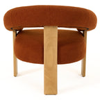 Nocona - Modern Rust Fabric + Wood Accent Chair