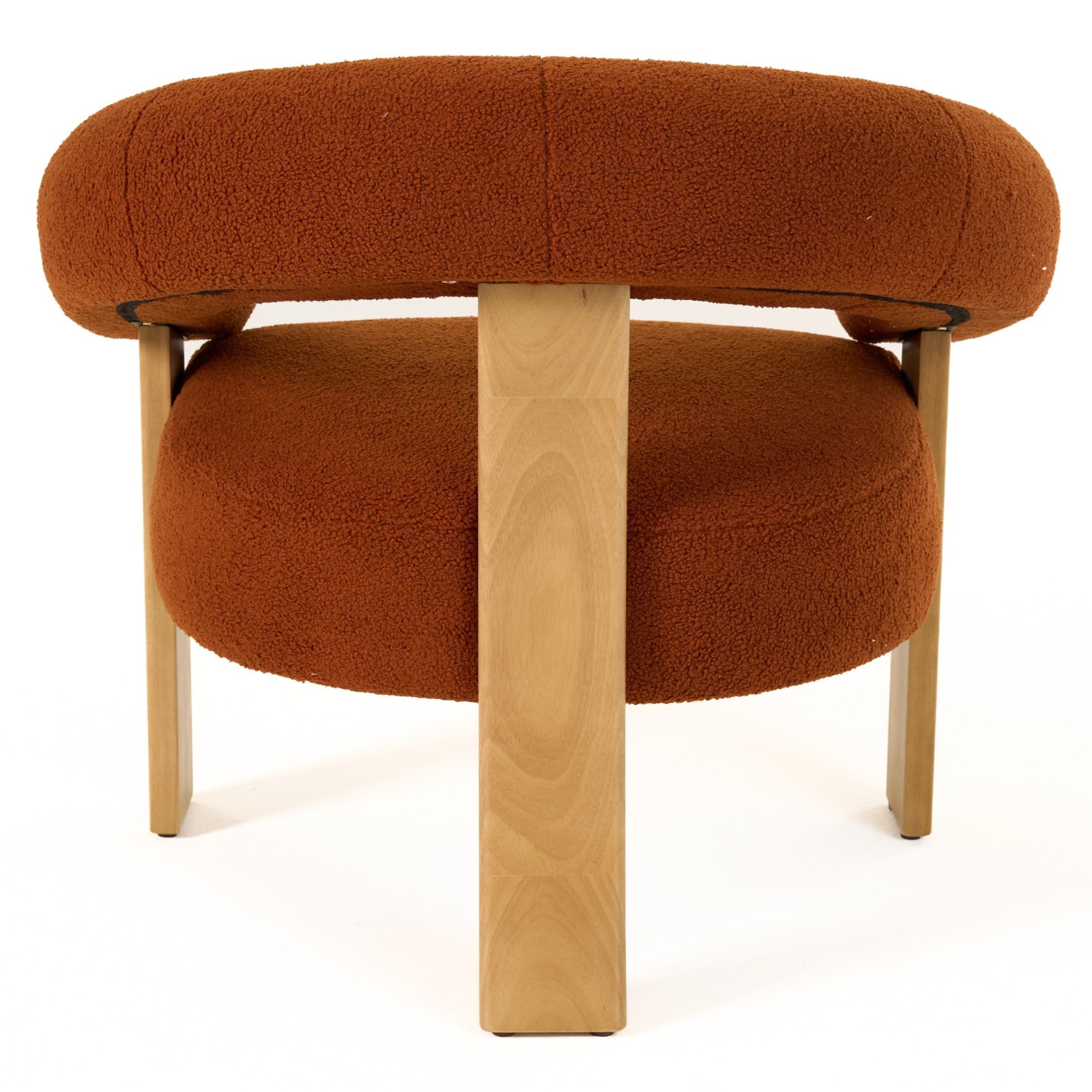 Nocona - Modern Rust Fabric + Wood Accent Chair
