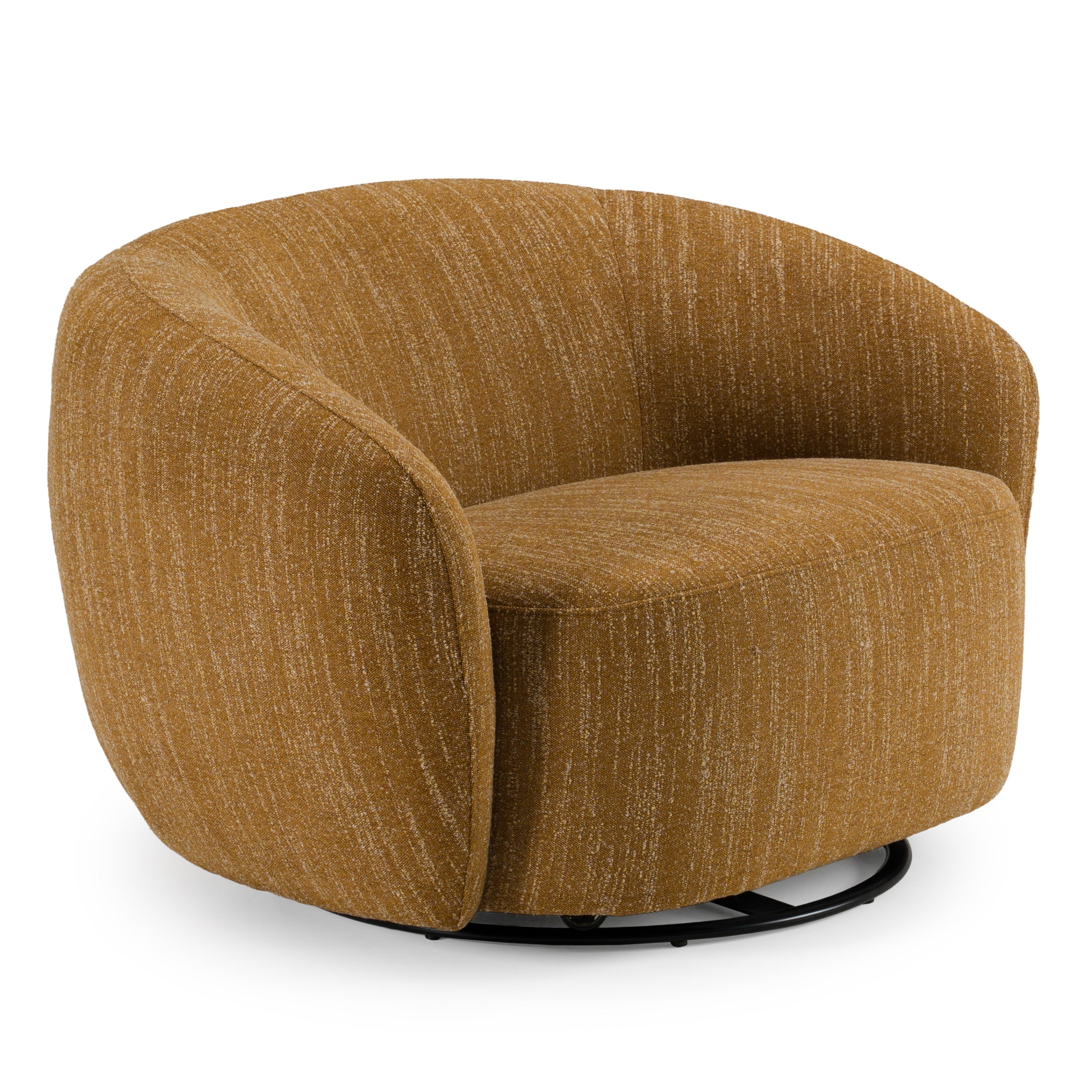 Divani Casa Norris - Modern Mustard Fabric Swivel Accent Chair