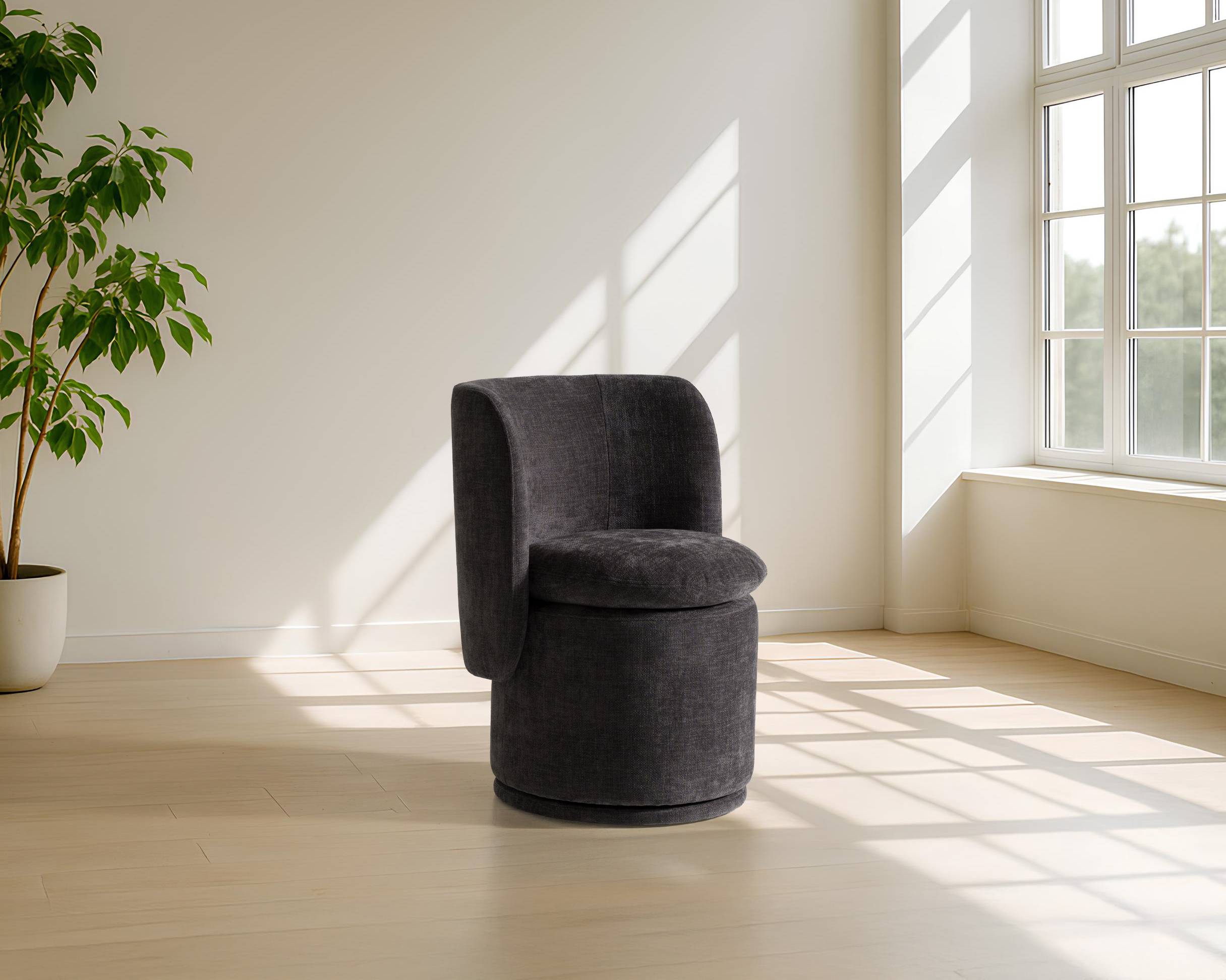 Divani Casa Norris - Modern Fabric Swivel Dining Chair