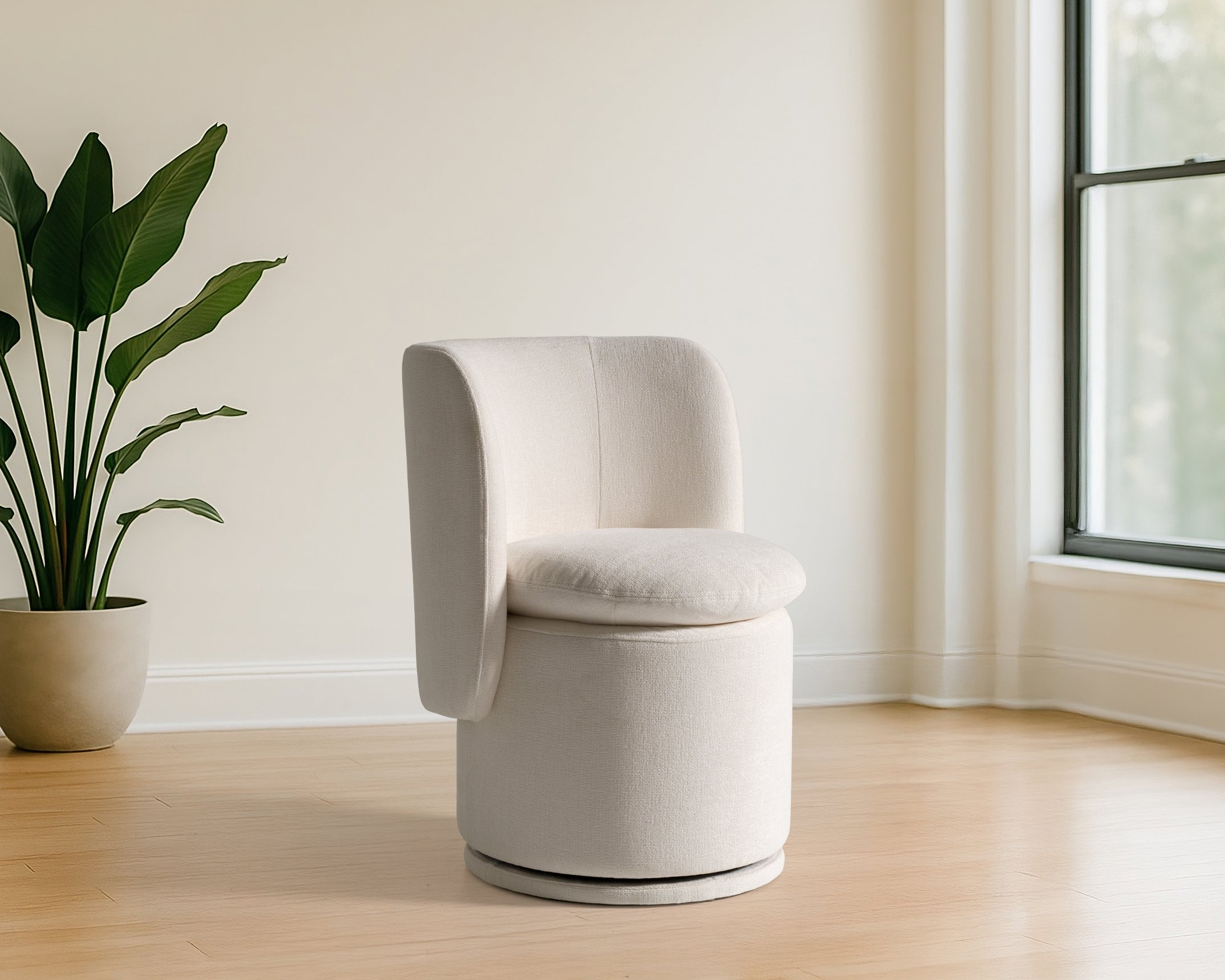 Divani Casa Norris - Modern Fabric Swivel Dining Chair