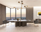 Amsterdam - Modern Grey Volcano & Eucalyptus Oak Dining Table