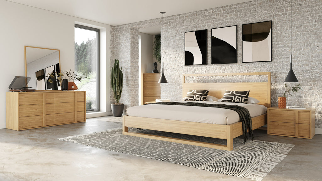 Berlin - Modern Natural Oak Bed - Modern Natural Oak Bed