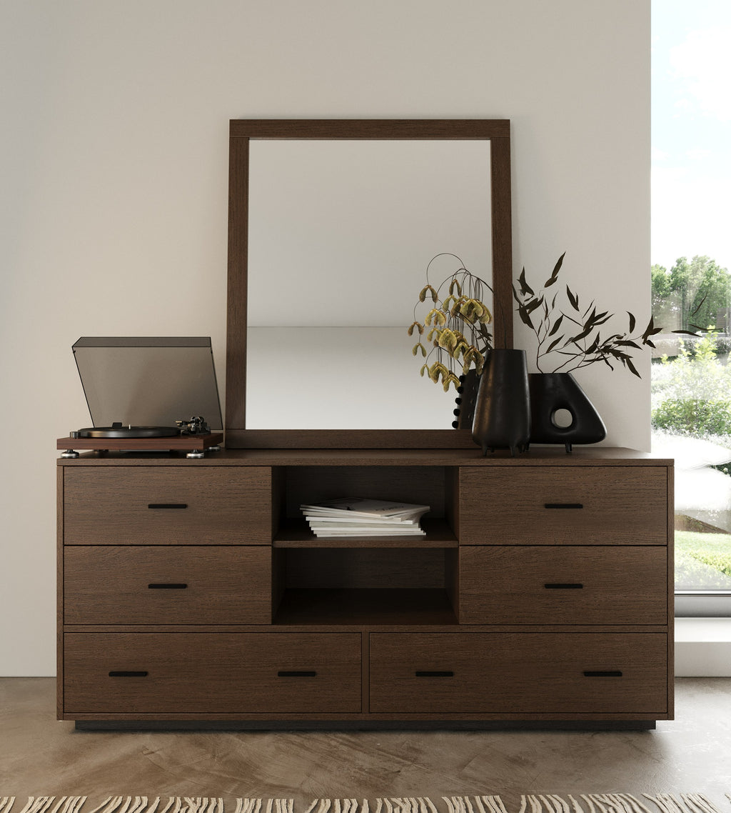 Fantasia - Dark Walnut Dark Grey 4-Piece Bedroom Set - Dark Walnut Dark Grey 4 - Piece Bedroom Set