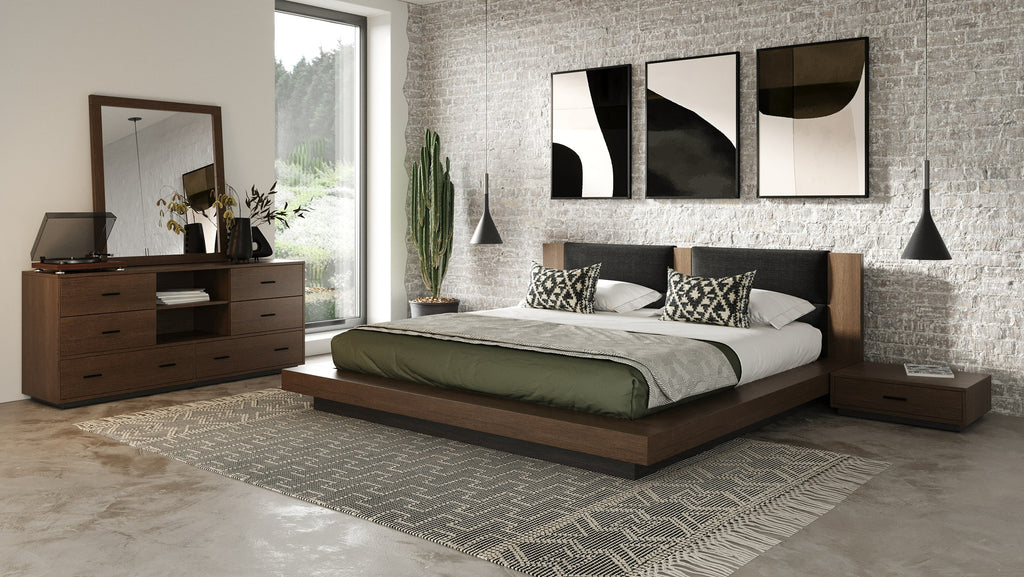 Fantasia - Contemporary Dark Walnut Mirror