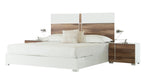 Eastern King Giovanna Italian Modern White and Cherry EK Bed