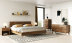 Kamela - Modern Walnut Bed - Modern Walnut Bed