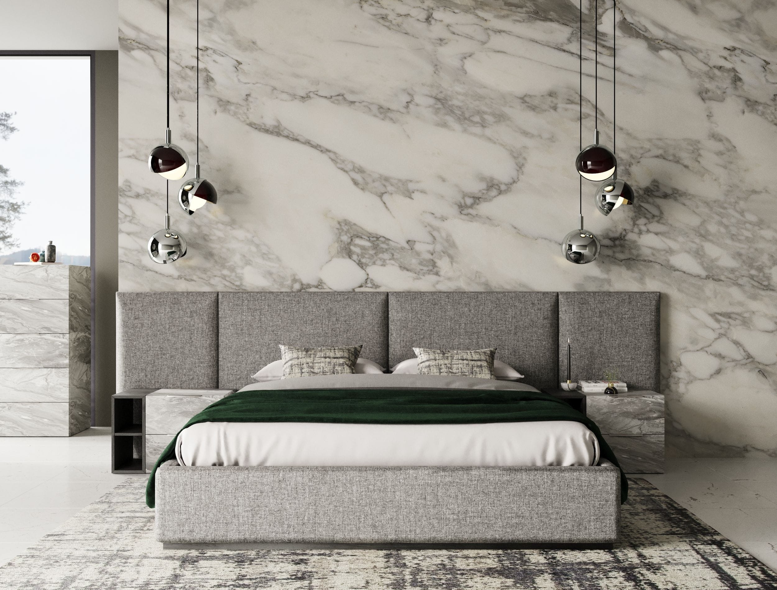 Maranello - Modern Grey Bed - Modern Grey Bed