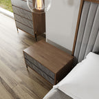 Metcalf - Mid-Century Walnut & Grey Bedroom Set - Mid - Century Walnut & Grey Bedroom Set