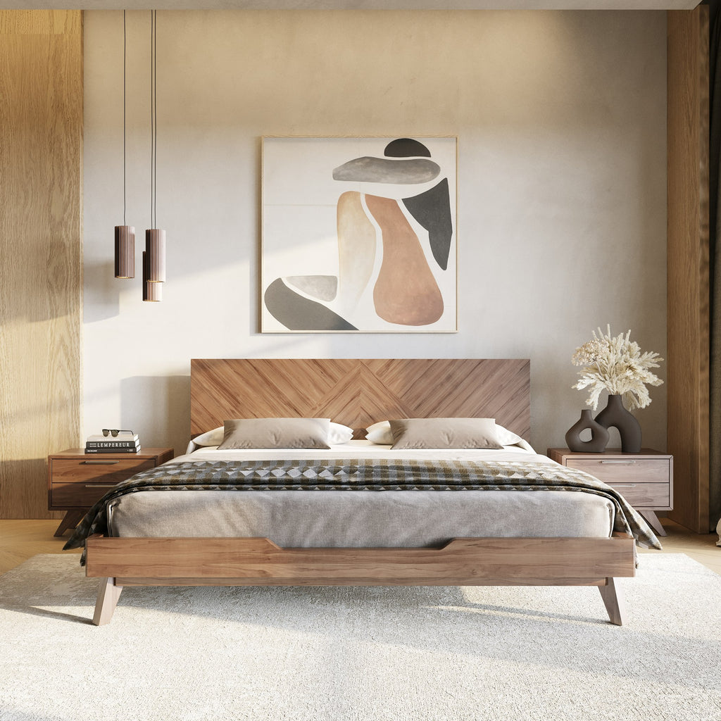 Soren - Modern Walnut Bed - Modern Walnut Bed