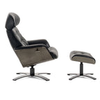 Nowak Modern Black Lounge Chair & Ottoman Set