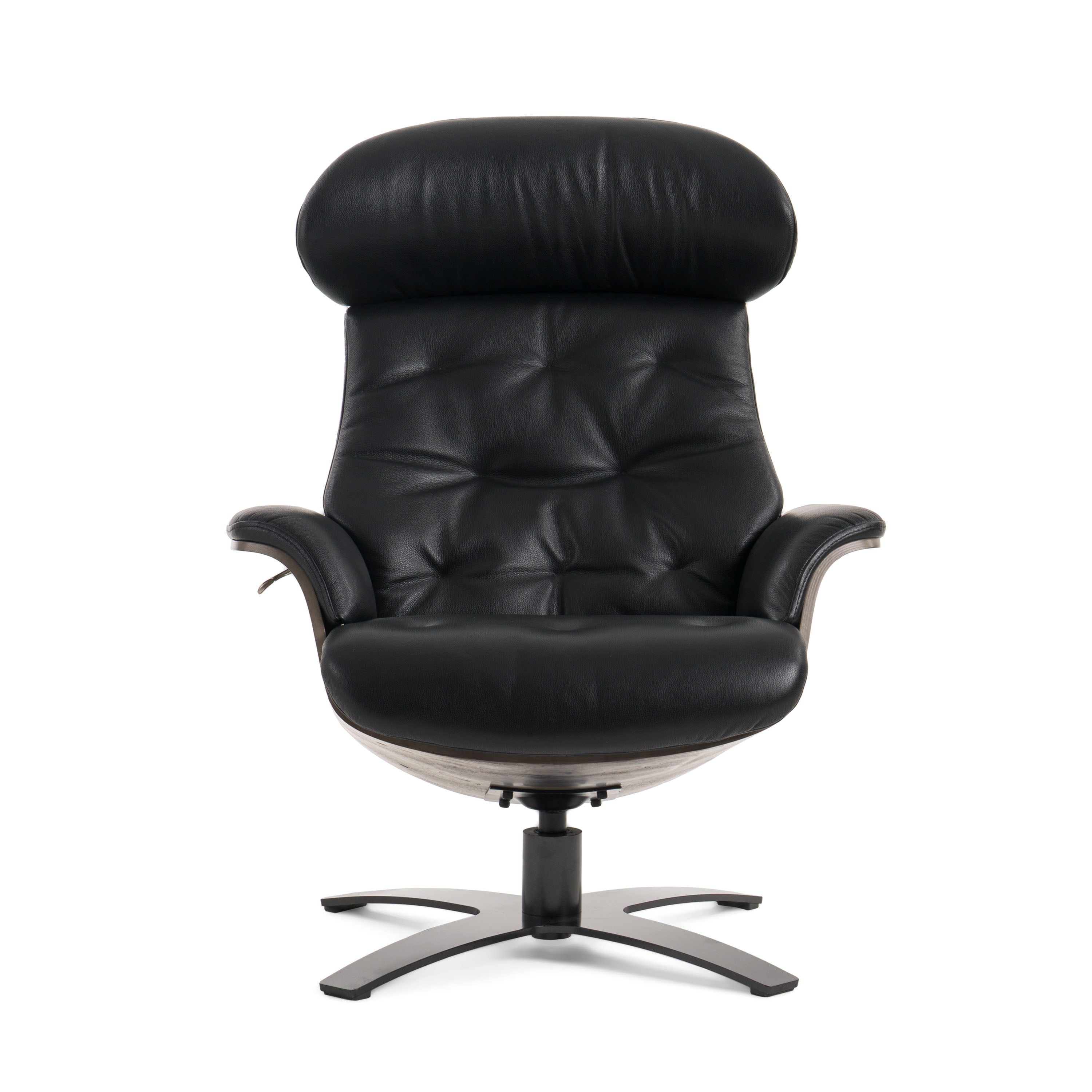 Nowak Modern Black Lounge Chair & Ottoman Set