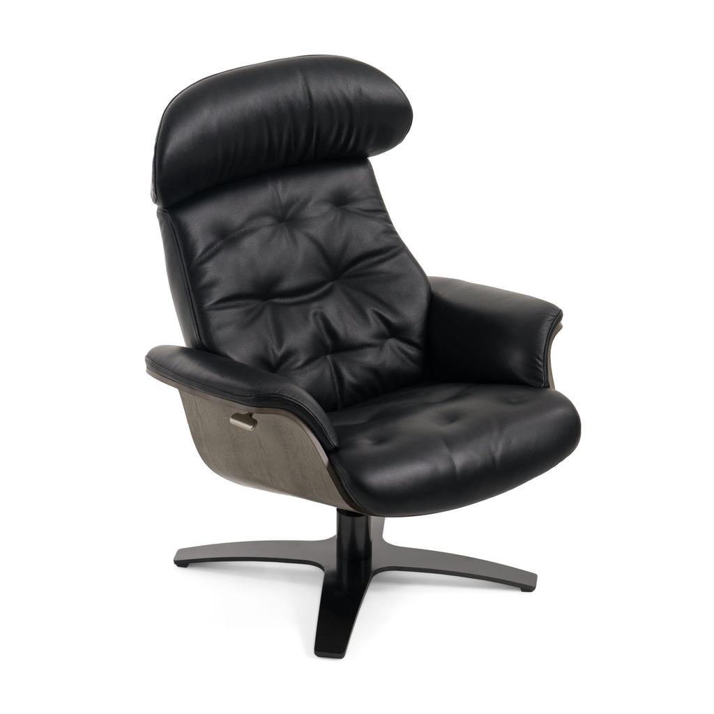 Nowak Modern Black Lounge Chair & Ottoman Set