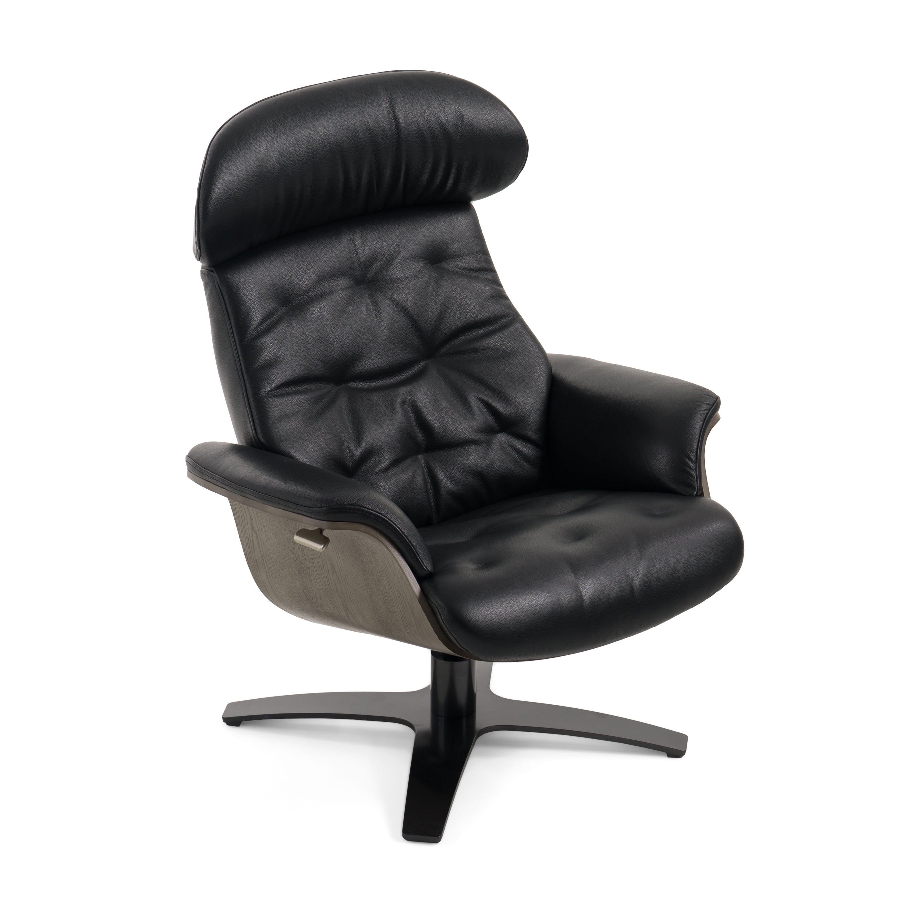 Nowak Modern Black Lounge Chair & Ottoman Set