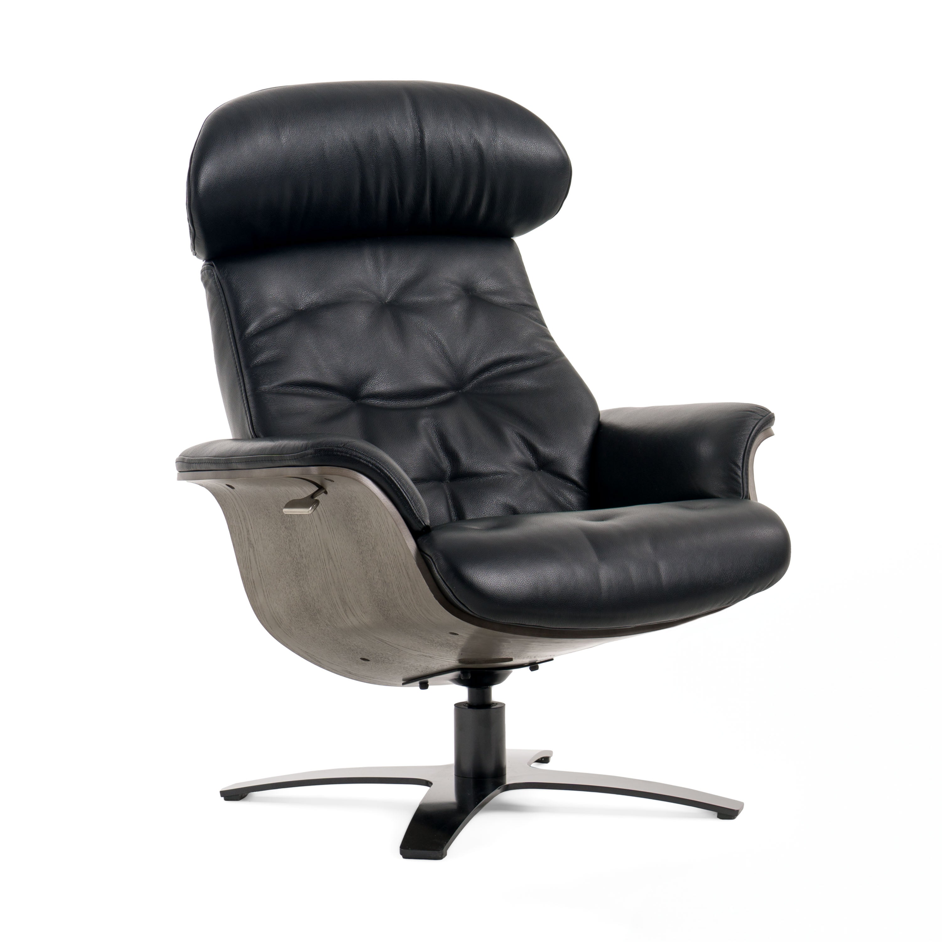 Nowak Modern Black Lounge Chair & Ottoman Set