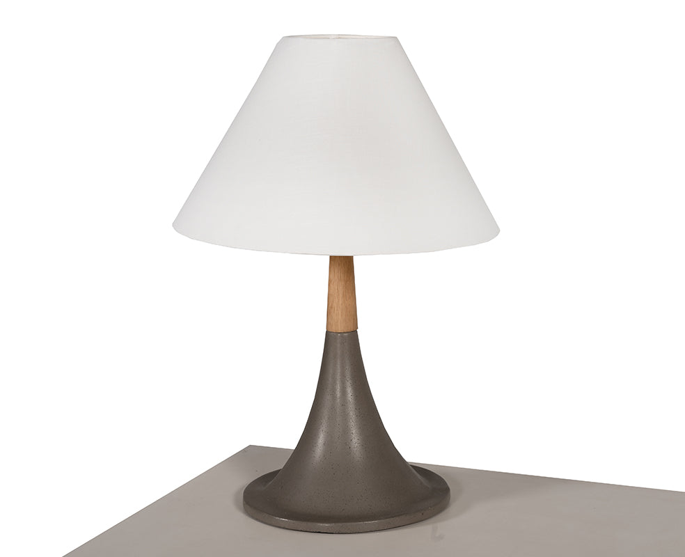 Nunez Modern Concrete & Oak Table Lamp