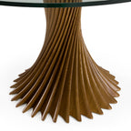 Ocasio - Modern Glass + Walnut Round Dining Table