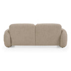Odette - Modern Beige Fabric + White Burl Loveseat Sofa