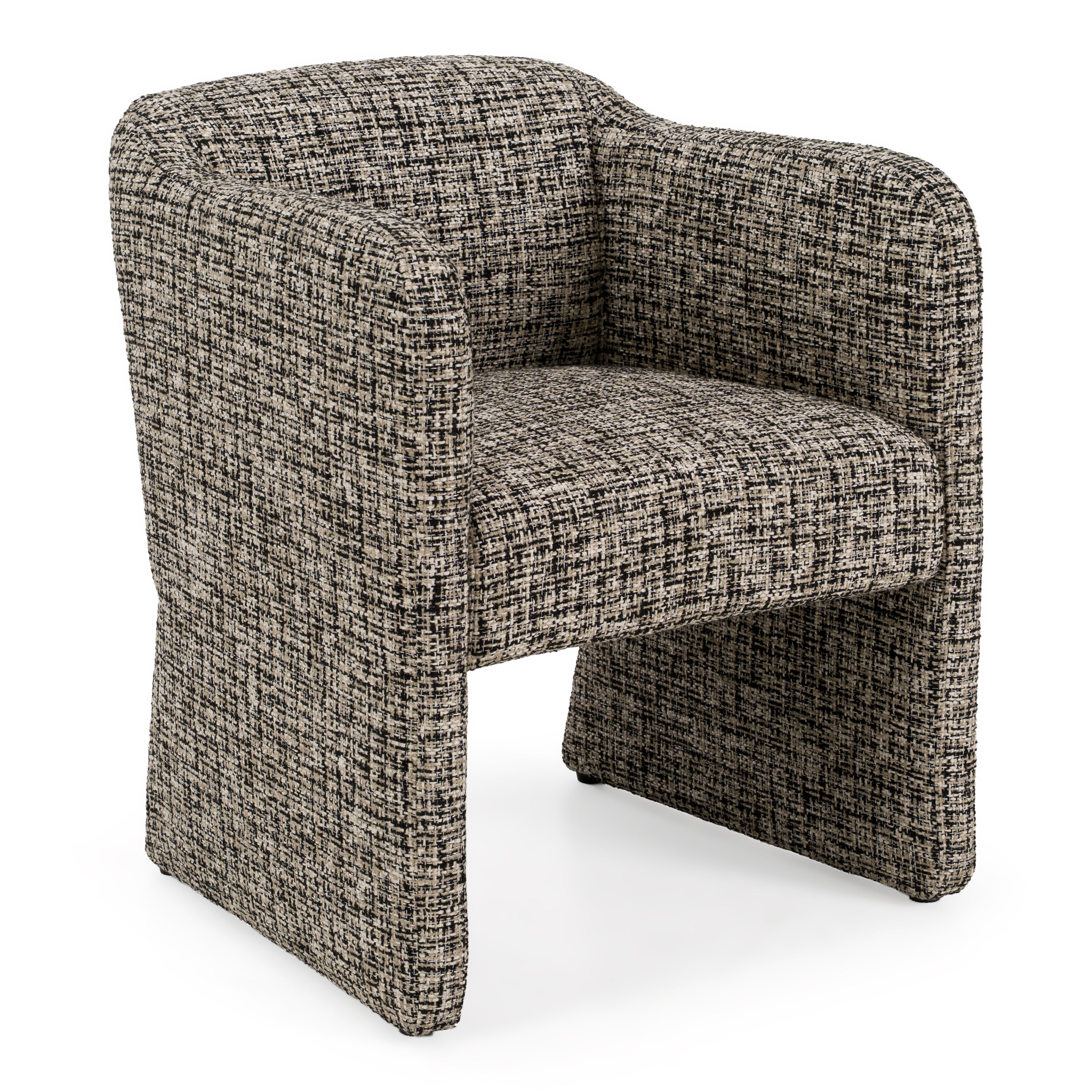 Oldford - Modern Beige + Black Fabric Dining Chair