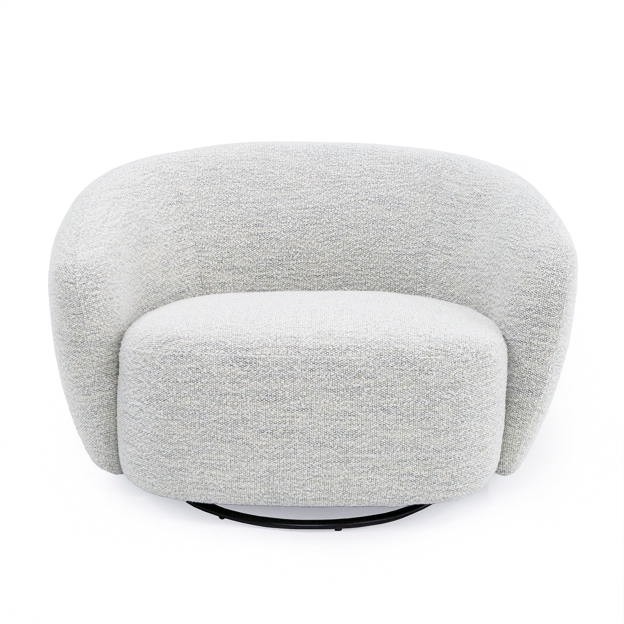 Modrest Omaha - Modern Swivel Off White Fabric Chair