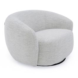Omaha - Modern Swivel Off White Fabric Chair