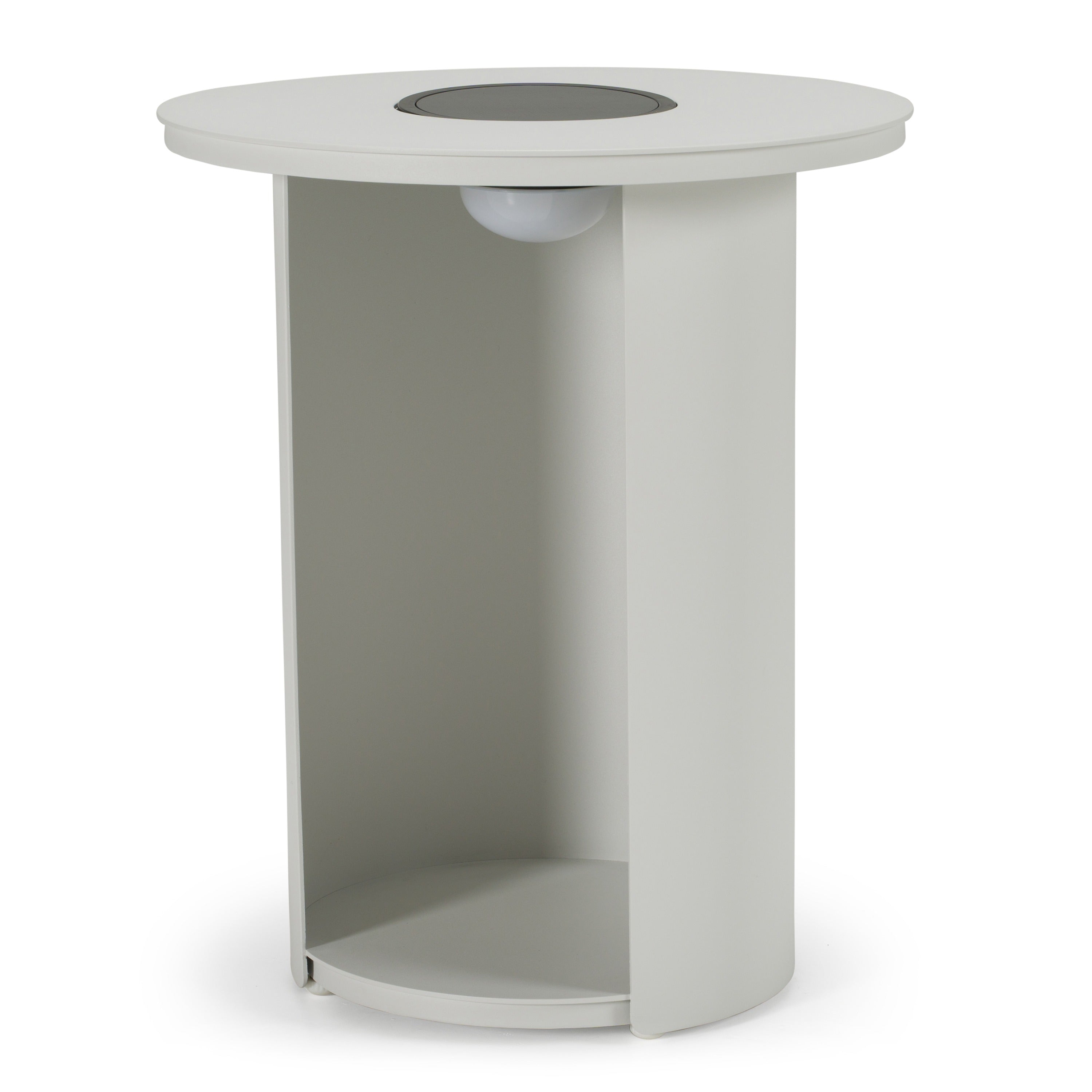 Onza - Outdoor White End Table with Solar Light