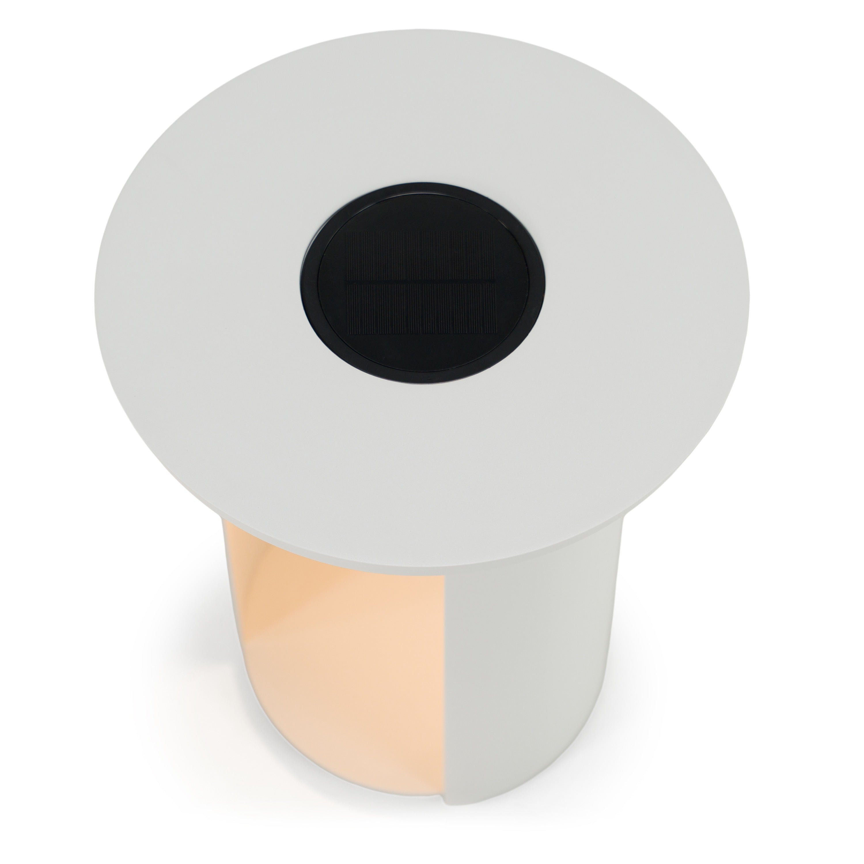 Onza - Outdoor White End Table with Solar Light