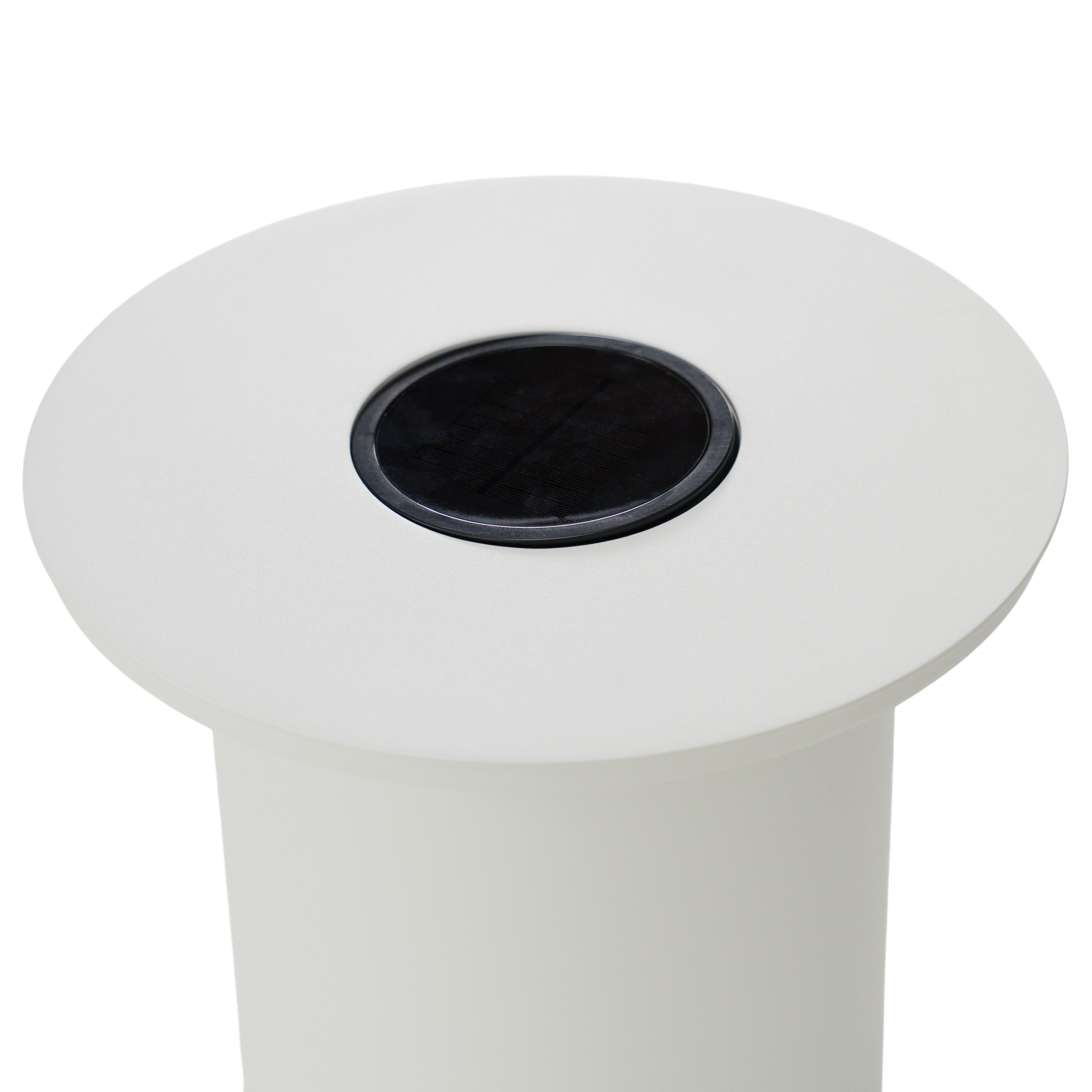 Onza - Outdoor White End Table with Solar Light