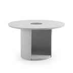 Onza - Outdoor White Medium End Table with Solar Light