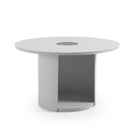 Onza - Outdoor White Medium End Table with Solar Light