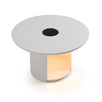 Onza - Outdoor White Medium End Table with Solar Light