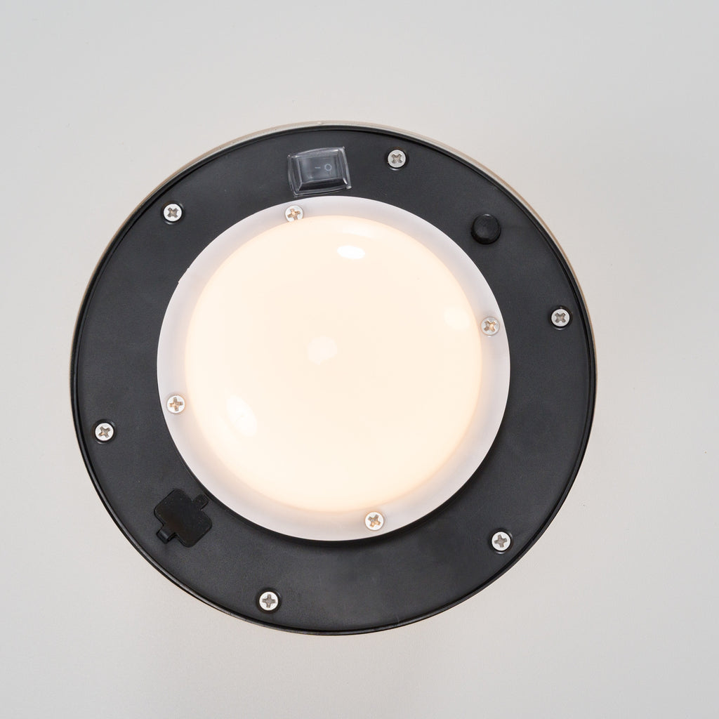 Onza - Outdoor White Medium End Table with Solar Light