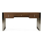 Orcutt - Modern Walnut & Stainless Steel Desk