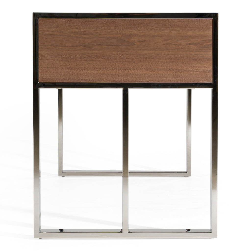 Orcutt - Modern Walnut & Stainless Steel Desk