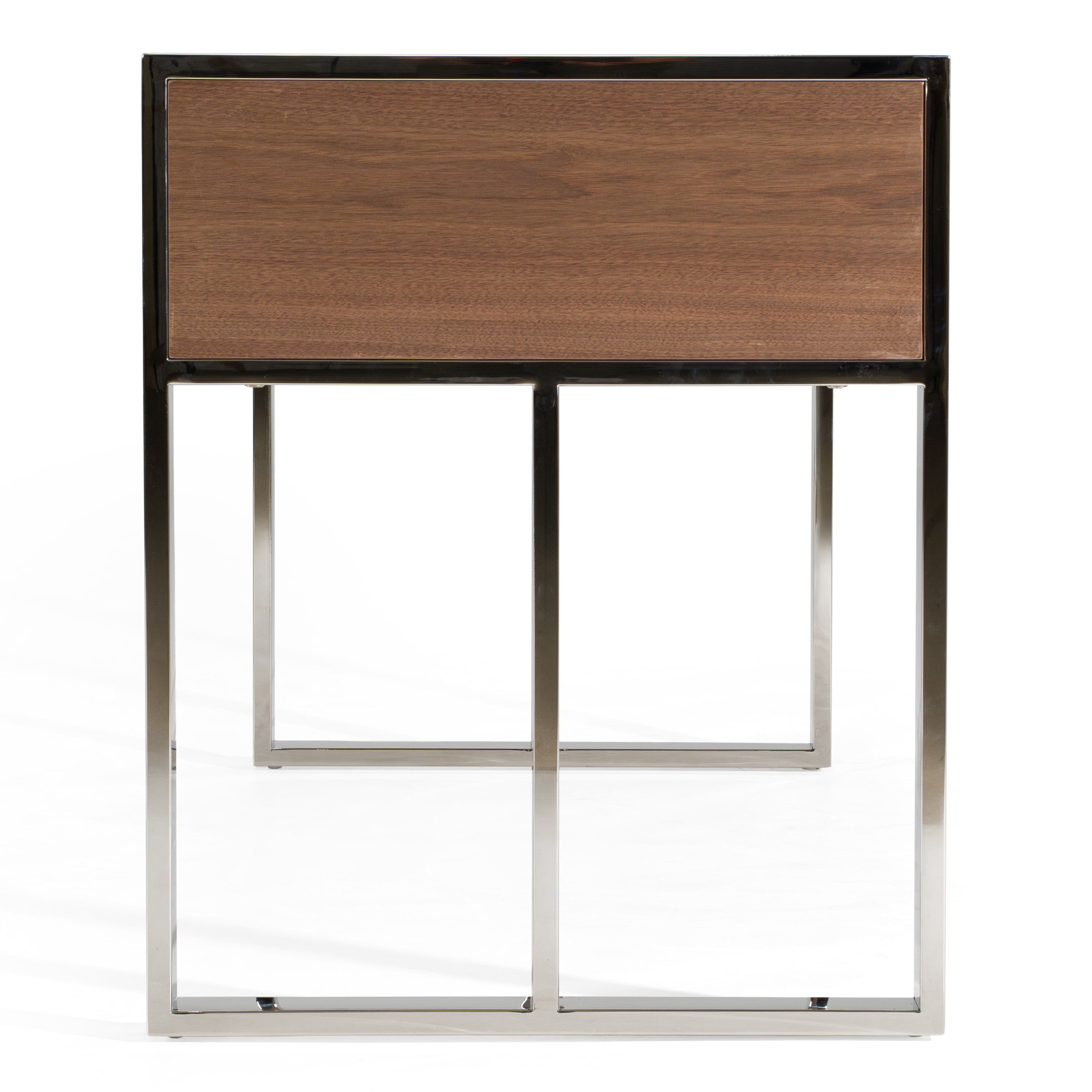 Orcutt - Modern Walnut & Stainless Steel Desk