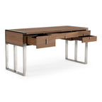 Orcutt - Modern Walnut & Stainless Steel Desk