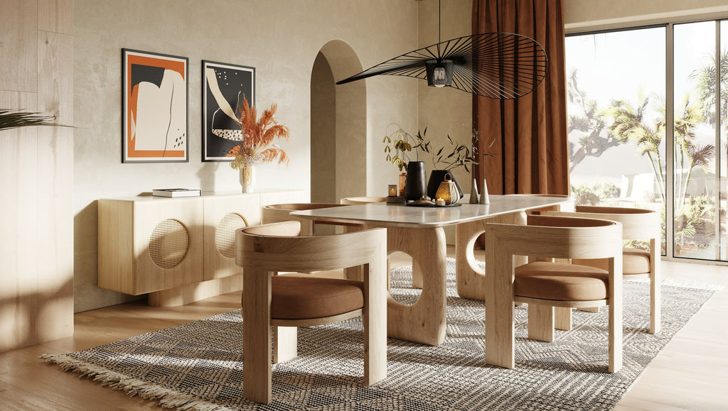 Osaka - Modern Natural Ash + Rattan Buffet