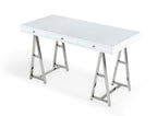 Ostrow - White + Stainless Steel Desk