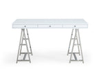 Ostrow - White + Stainless Steel Desk